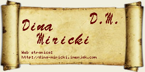 Dina Miricki vizit kartica